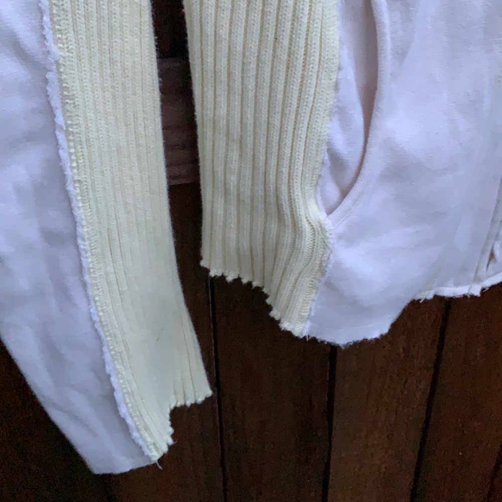 Free People Zip up Jacket szM white and yellow asymmetric - Picture 6 of 9